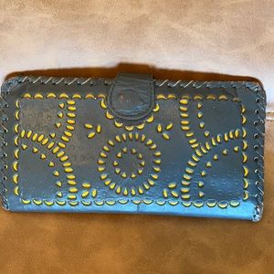 cleobella black and gold wallet leather